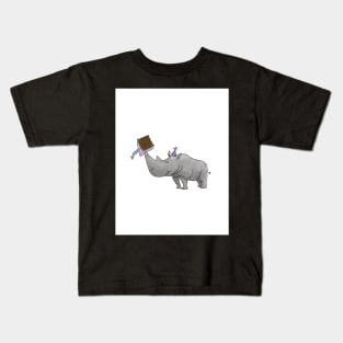 Rhino with Cake - Happy Birthday Kids T-Shirt